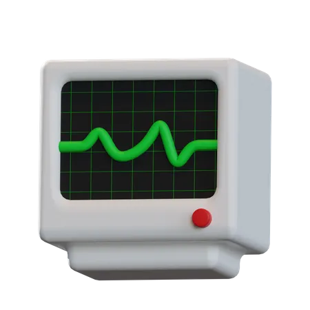 Heart rate monitor 3D Illustration