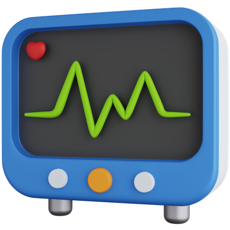 Heart Rate Monitor 3D Icon