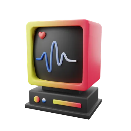 Heart Rate Monitor  3D Icon