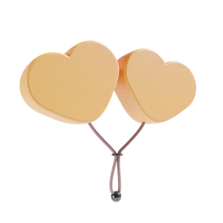 Twin Love Ballon Orange 3D Icon