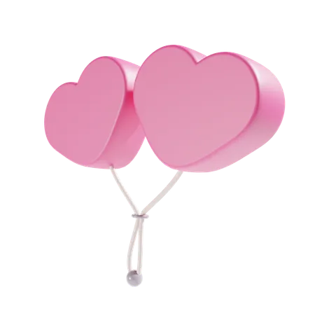 Twin Love Balloon Pink 3D Icon