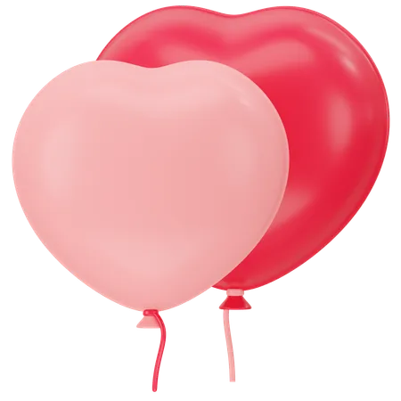 Red Heart Shaped Balloon 3 D Icon Rendering 3D Icon