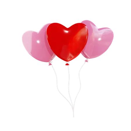 Heart Shape Balloons  3D Icon