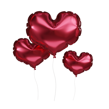 Heart Shape Balloons  3D Icon