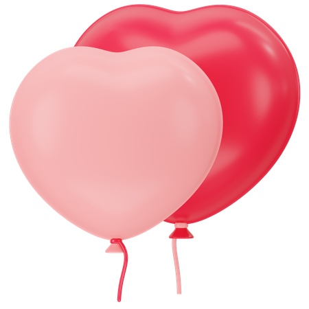 Heart Shape Balloons  3D Icon
