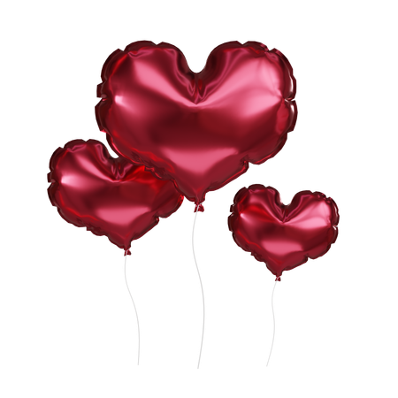 Heart Shape Balloons  3D Icon