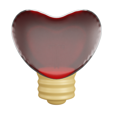 Heart Shape Bulb  3D Icon