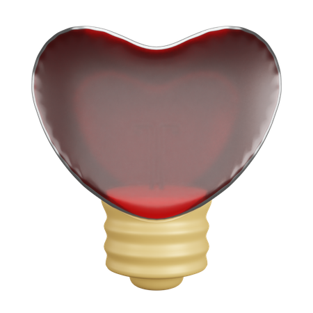 Heart Shape Bulb  3D Icon