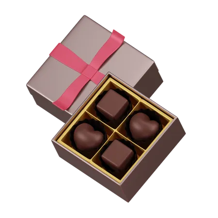 Indulge In Love With Our 3 D Heart Shape Chocolate With Luxury Box Perfect For Sweetening Up Your Valentines Day Designs 3D Icon