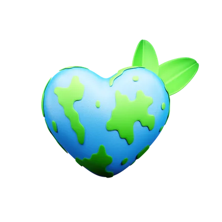 Heart Shape Earth  3D Icon