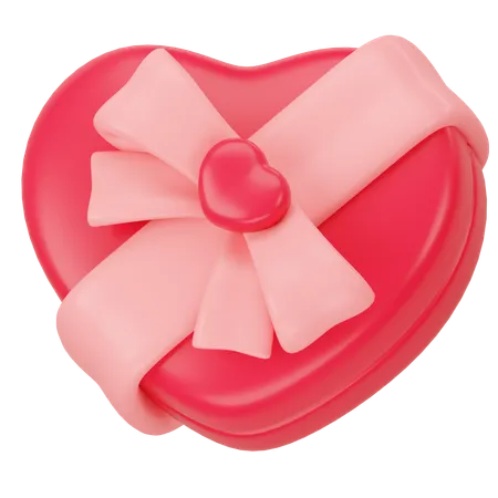 Heart Shaped Gift Box 3 D Icon Rendering 3D Icon