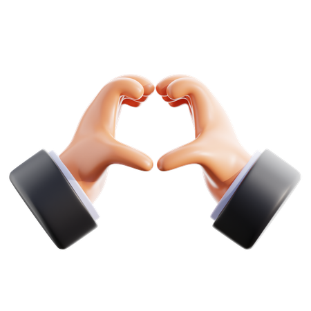 Heart Shape Hand Gesture  3D Icon