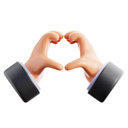 Heart Shape Hand Gesture  3D Icon