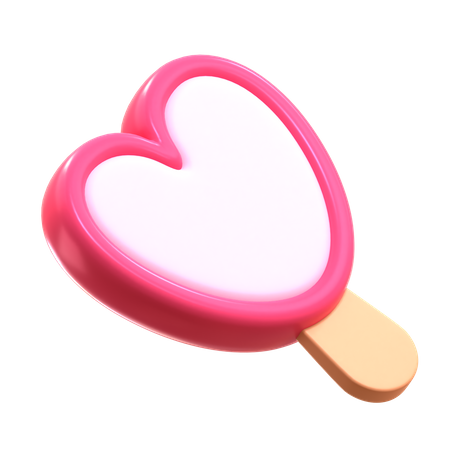 Heart Shape Ice Cream  3D Icon