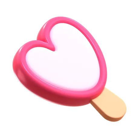 Heart Shape Ice Cream  3D Icon