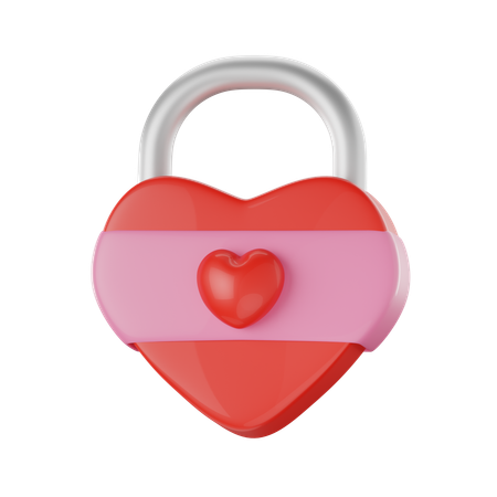 Heart Shape Lock  3D Icon