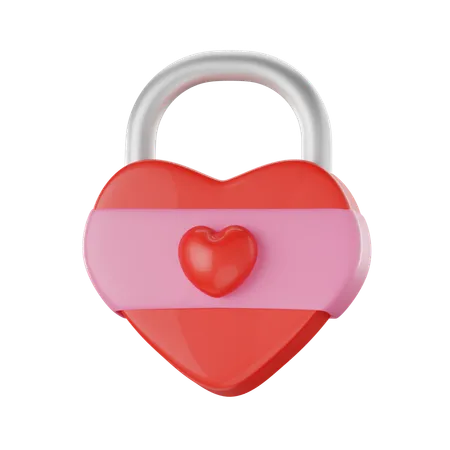 Heart Shape Lock  3D Icon