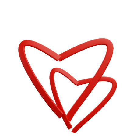 Heart Shape Ribbon 3D Icon