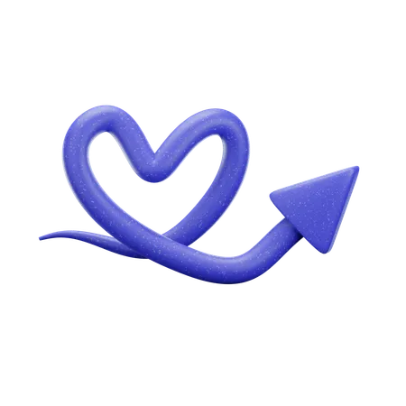 Heart Shaped Arrow  3D Icon