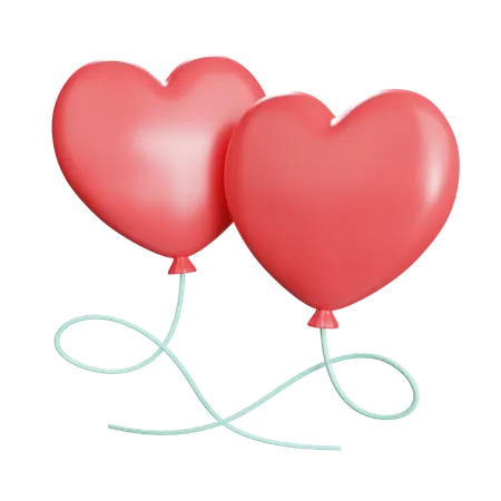 Heart Shaped Ballloon  3D Illustration