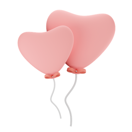 Heart Shaped Ballloon  3D Illustration