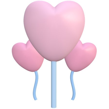 Heart shaped ballloon  3D Illustration