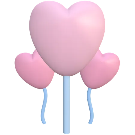 Heart shaped ballloon  3D Illustration