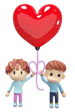 Heart Shaped Balloon  3D Illustration