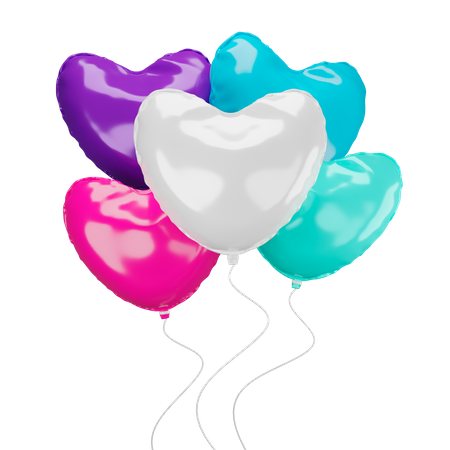 Heart shaped balloon 3D Illustration