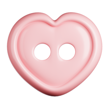 Heart-shaped Blush Button  3D Icon