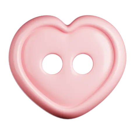 Heart-shaped Blush Button  3D Icon