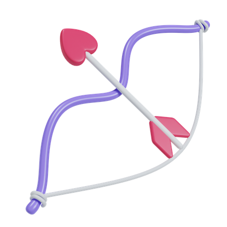 Heart Shaped Bow And Arrow  3D Icon