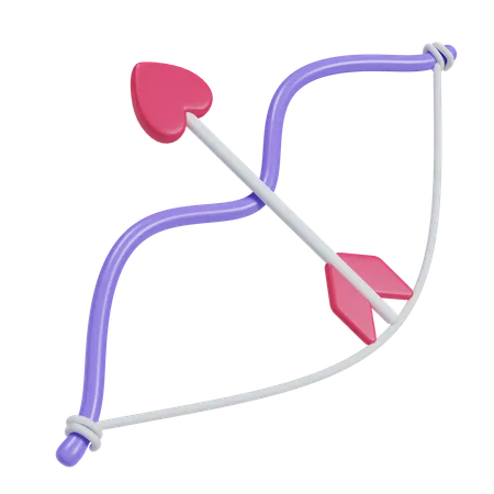 Heart Shaped Bow And Arrow  3D Icon