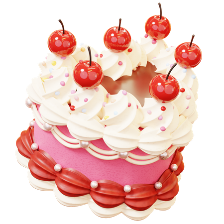 Heart Shaped Cake  3D Icon