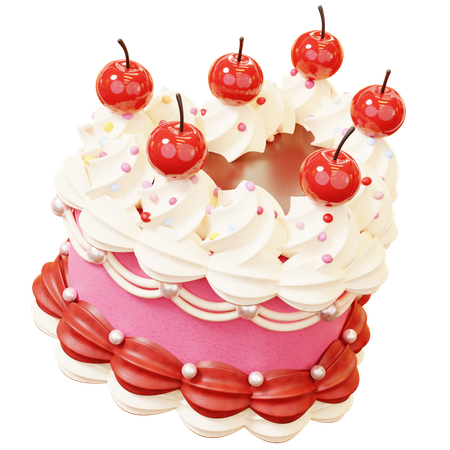 Heart Shaped Cake  3D Icon