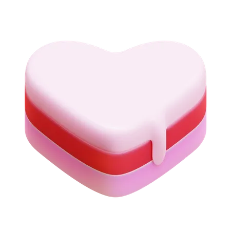 Valentine Heart Shaped Cake 3 D Render Element 3D Icon