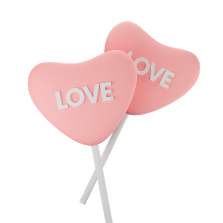 Heart Shaped Candy 3D Illustration