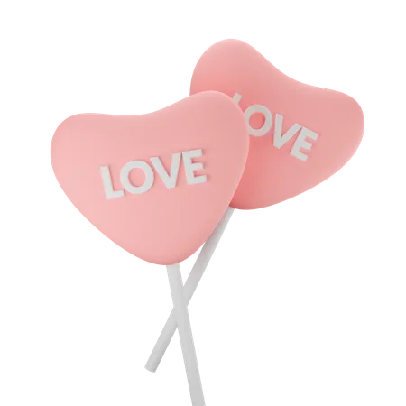 Heart Shaped Candy 3D Illustration