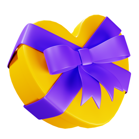 Heart Shaped Gift Box  3D Icon