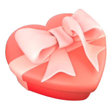 Heart Shaped Gift Box  3D Icon