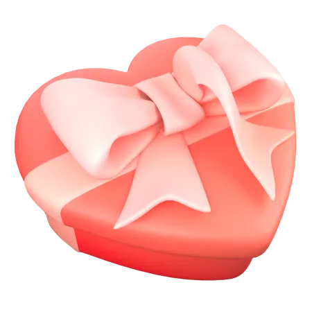 Heart Shaped Gift Box  3D Icon