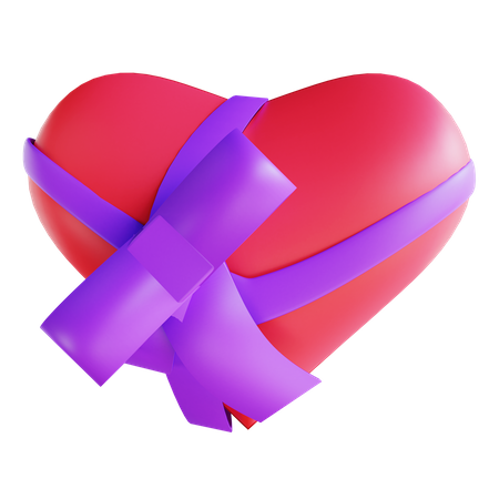 Heart shaped gift box  3D Illustration