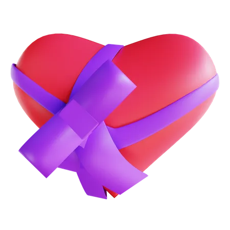 Heart shaped gift box  3D Illustration