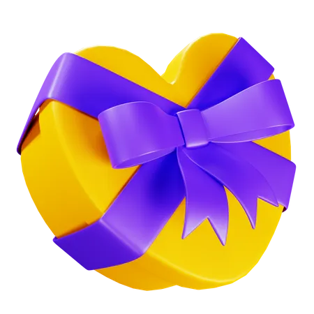 Heart Shaped Gift Box 3D Icon