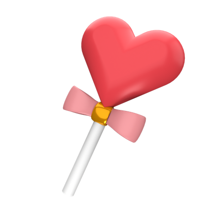 Heart Shaped Lollipop  3D Icon