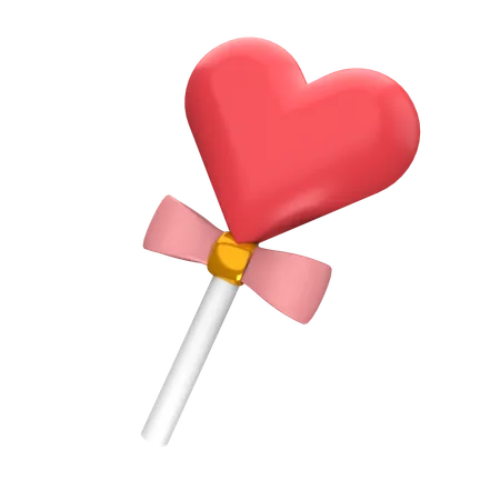 Heart Shaped Lollipop  3D Icon