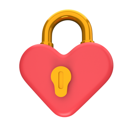 Heart Shaped Padlock  3D Icon
