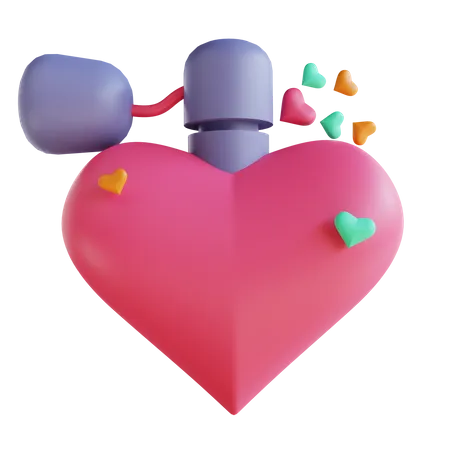 Heart shaped perfume  3D Illustration