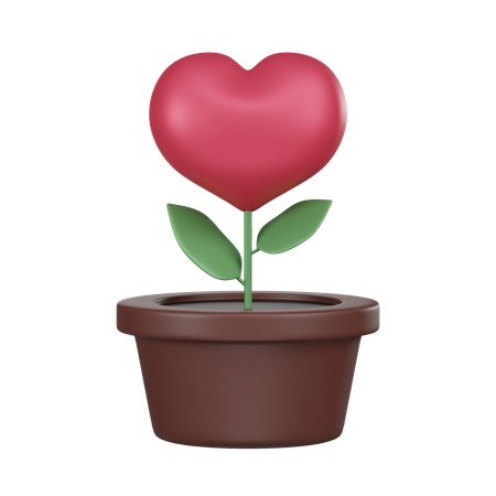 Heart Shaped Plant  3D Icon