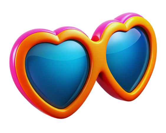 Heart Shaped Sunglasses  3D Icon